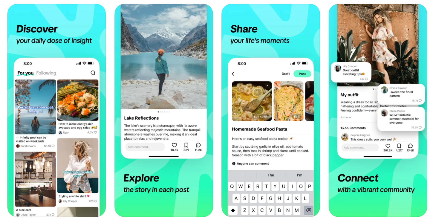 Visualisation de l'interface de TikTok Notes