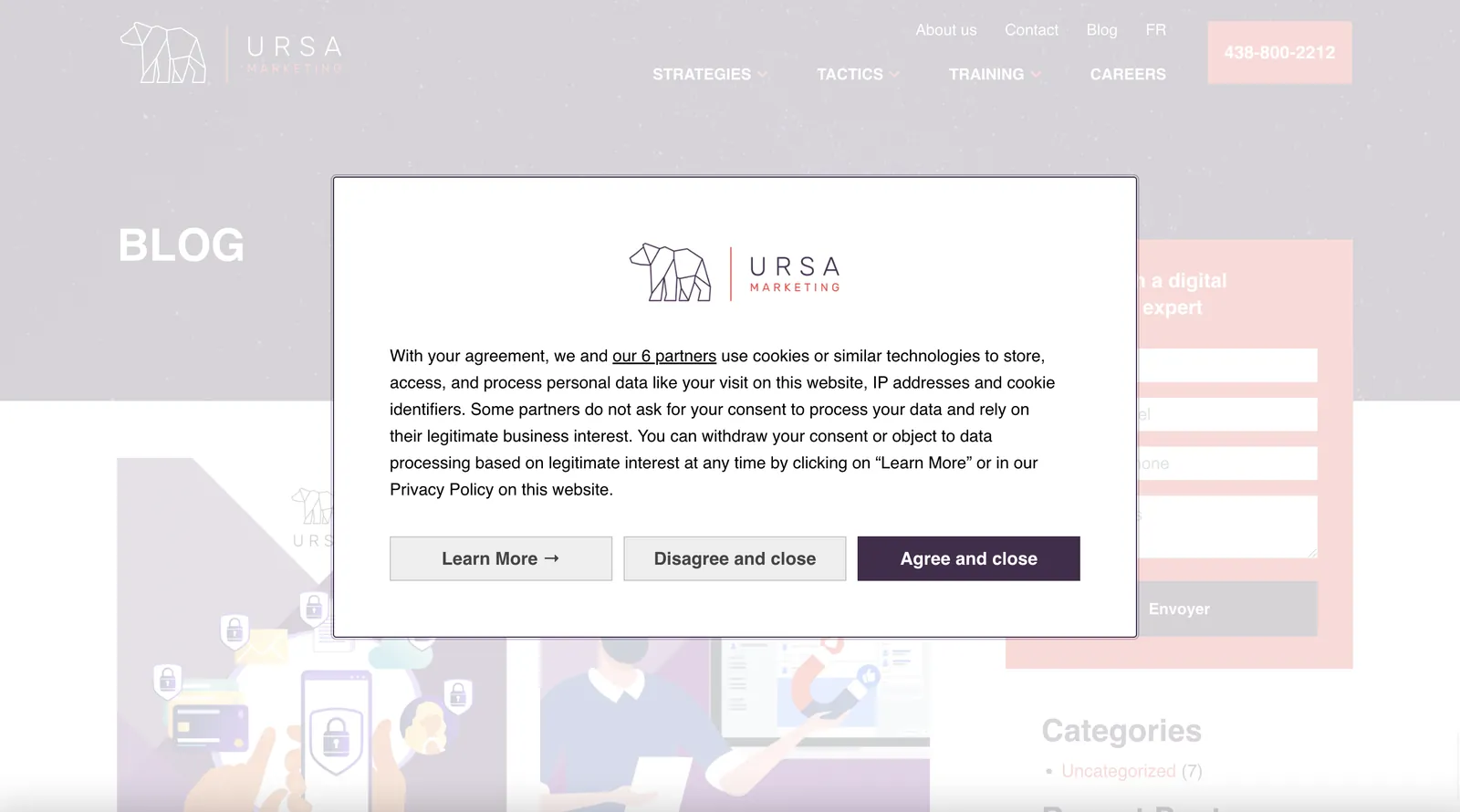 Consent banner