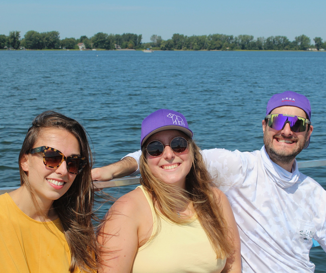 Team members out on the water
