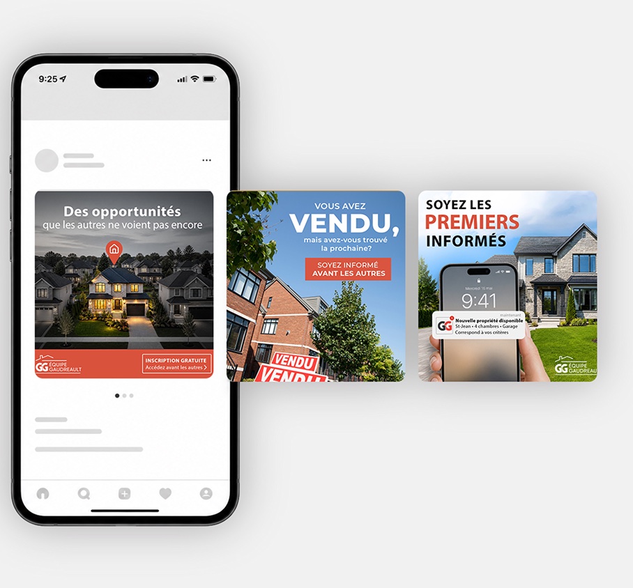 Social media posts for Équipe Gaudreault