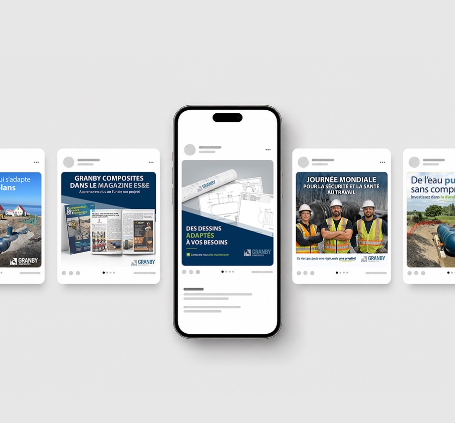 Social media posts for Granby Composites